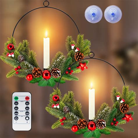 battery lighted wreaths timer|Amazon.com: Battery Operated Christmas Wreaths With .